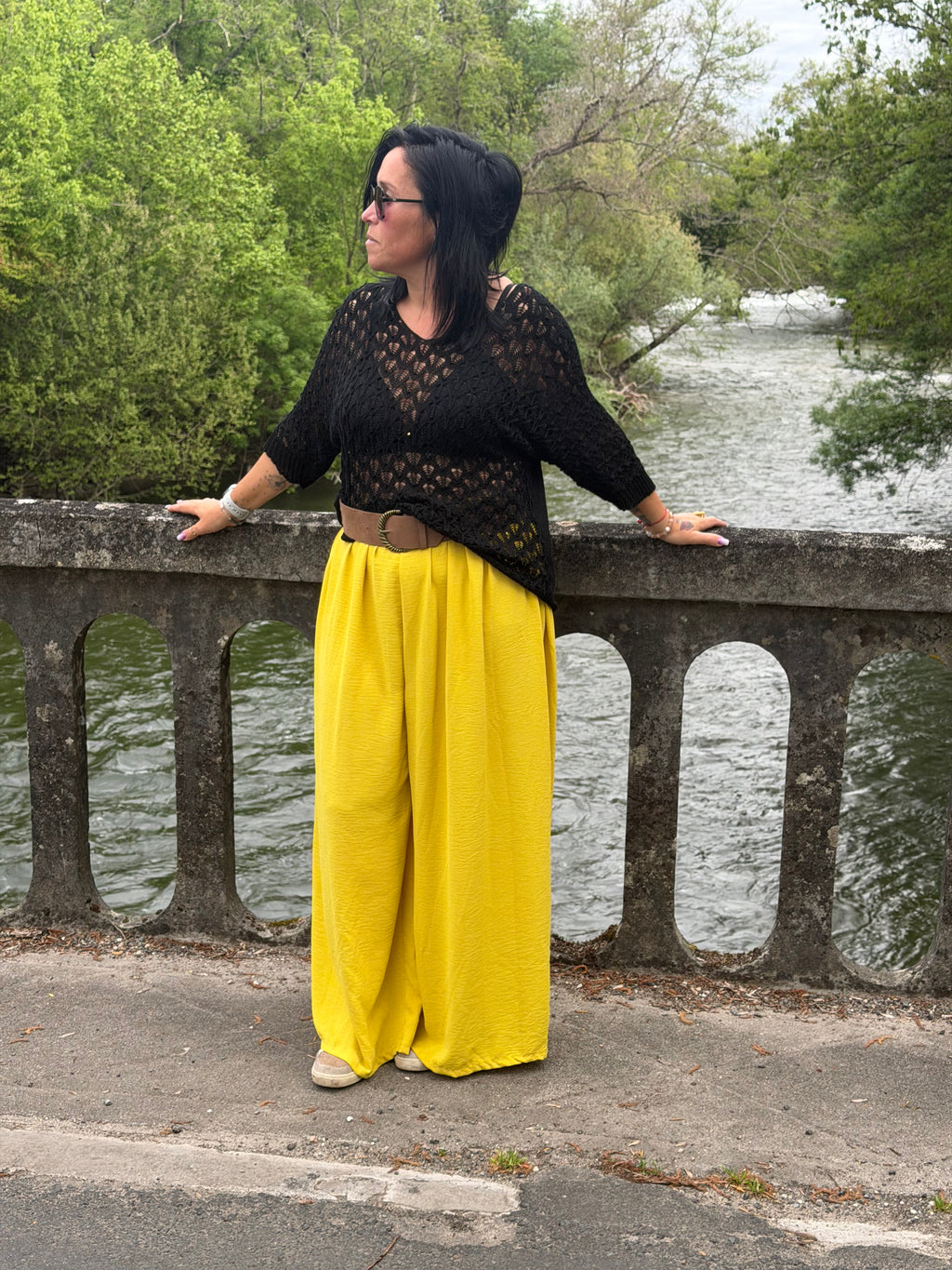 Pull Maille Ajourée Col V – Manches 3/4