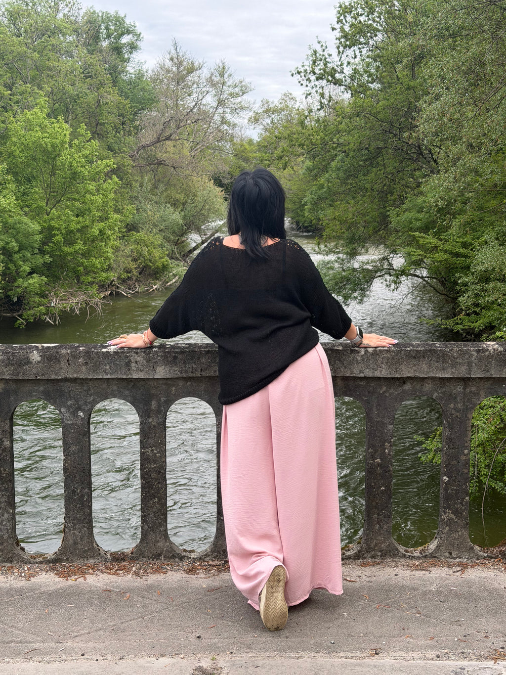 Pull Maille Ajourée Col V – Manches 3/4
