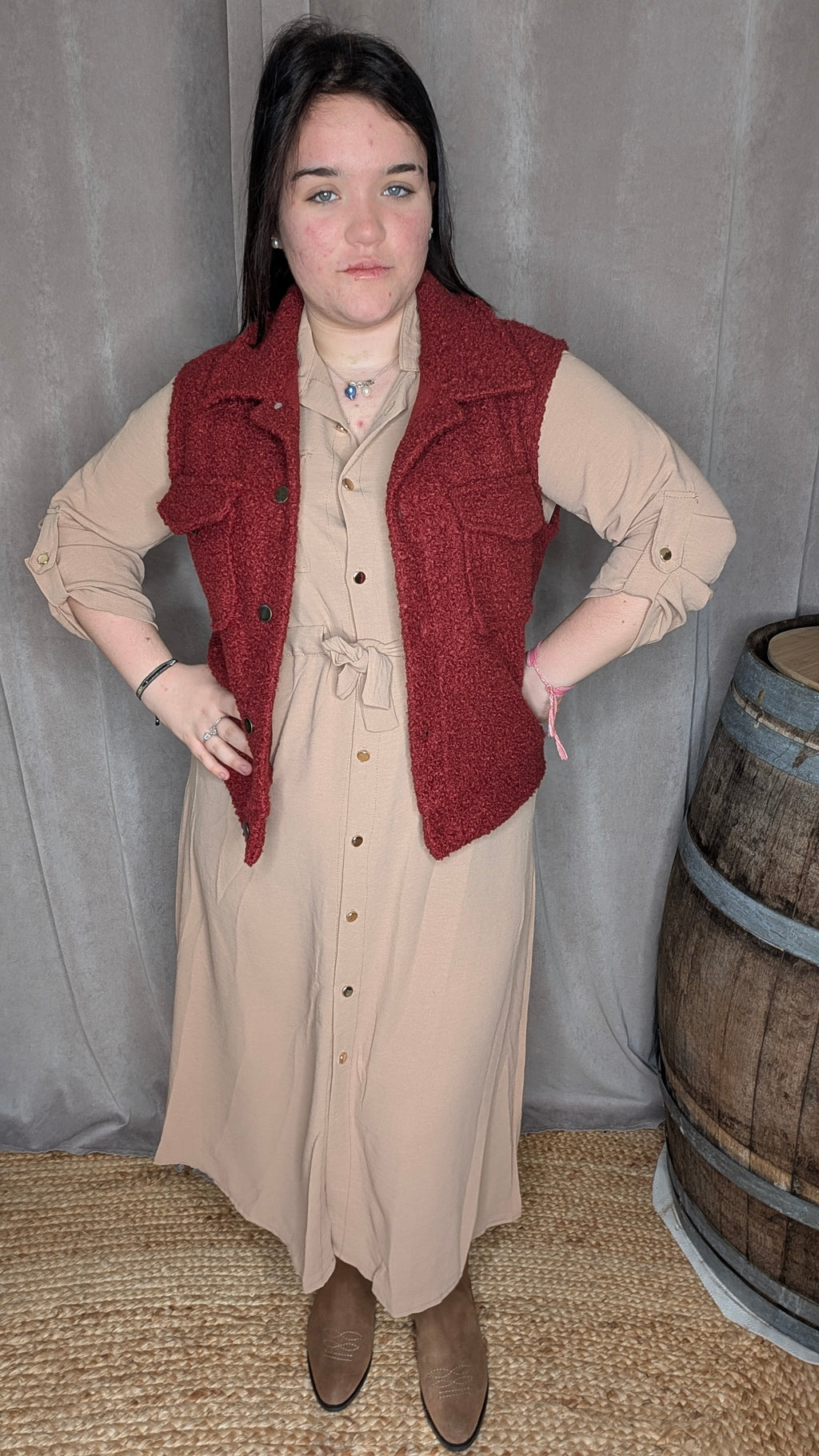 Robe Chemise Longue Camel – Élégance Naturelle