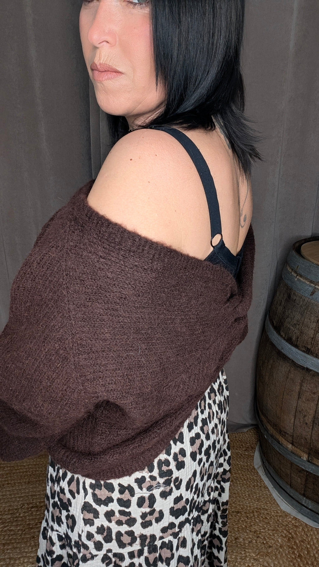 Pull Twist Chocolat – Maille Alpaga