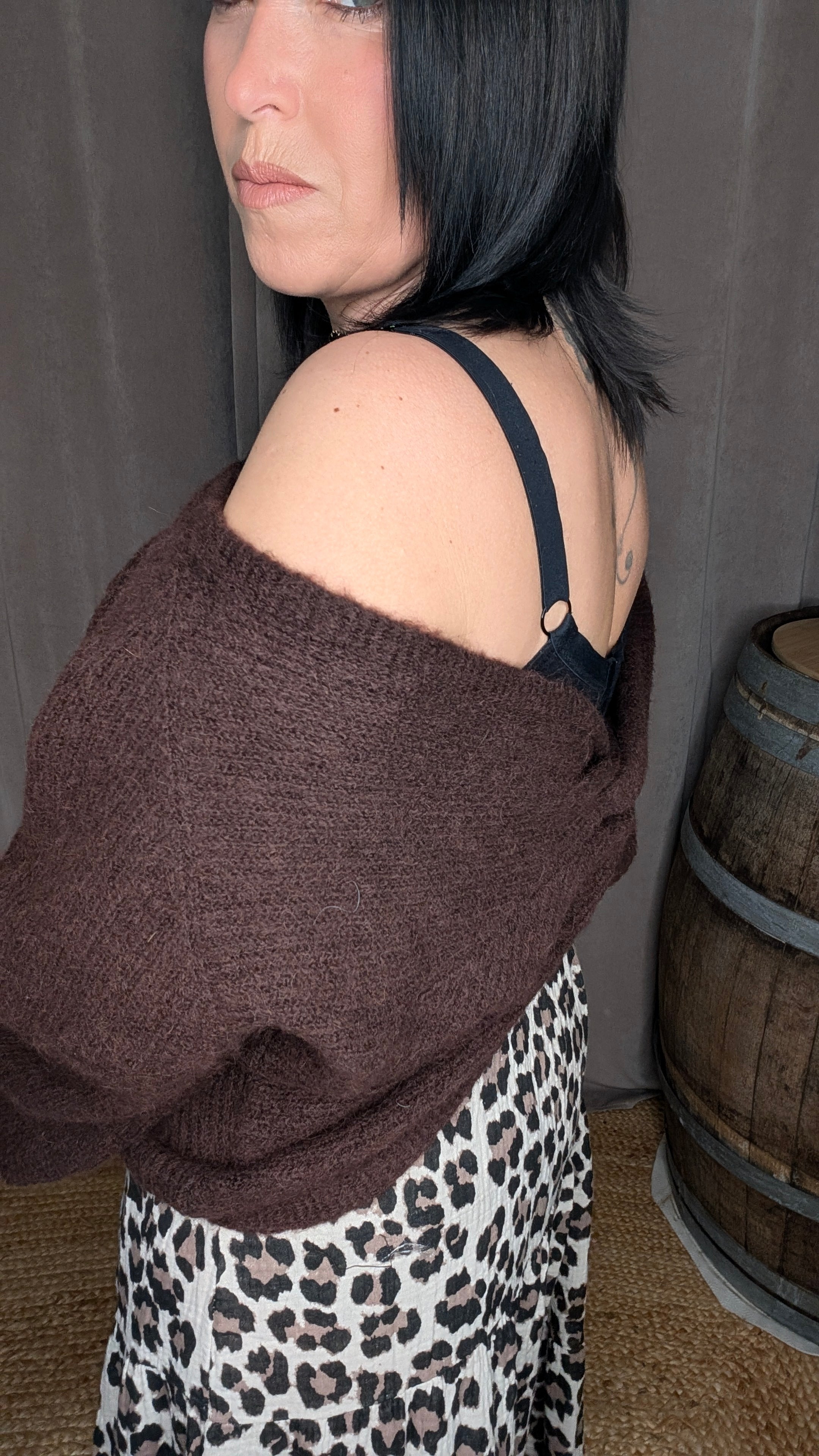Pull Twist Chocolat – Maille Alpaga
