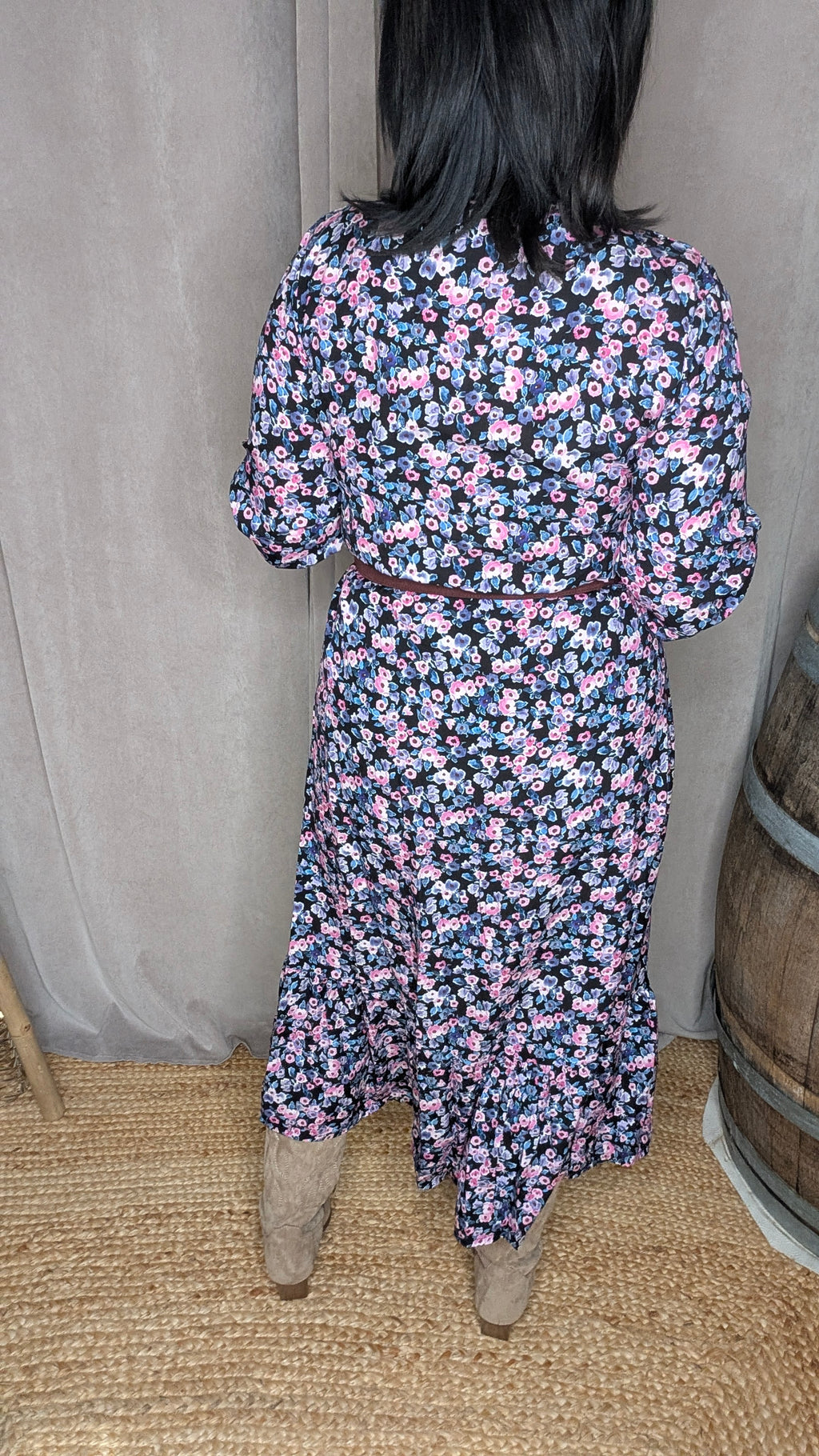 Robe Longue Fleurie – Viscose Fluide