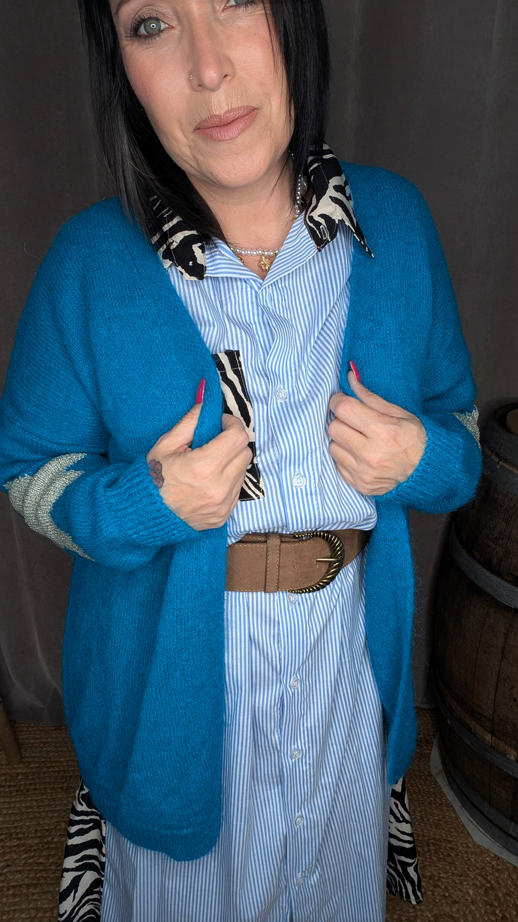 Robe Chemise Graphique – Rayures & Imprimé Zébré