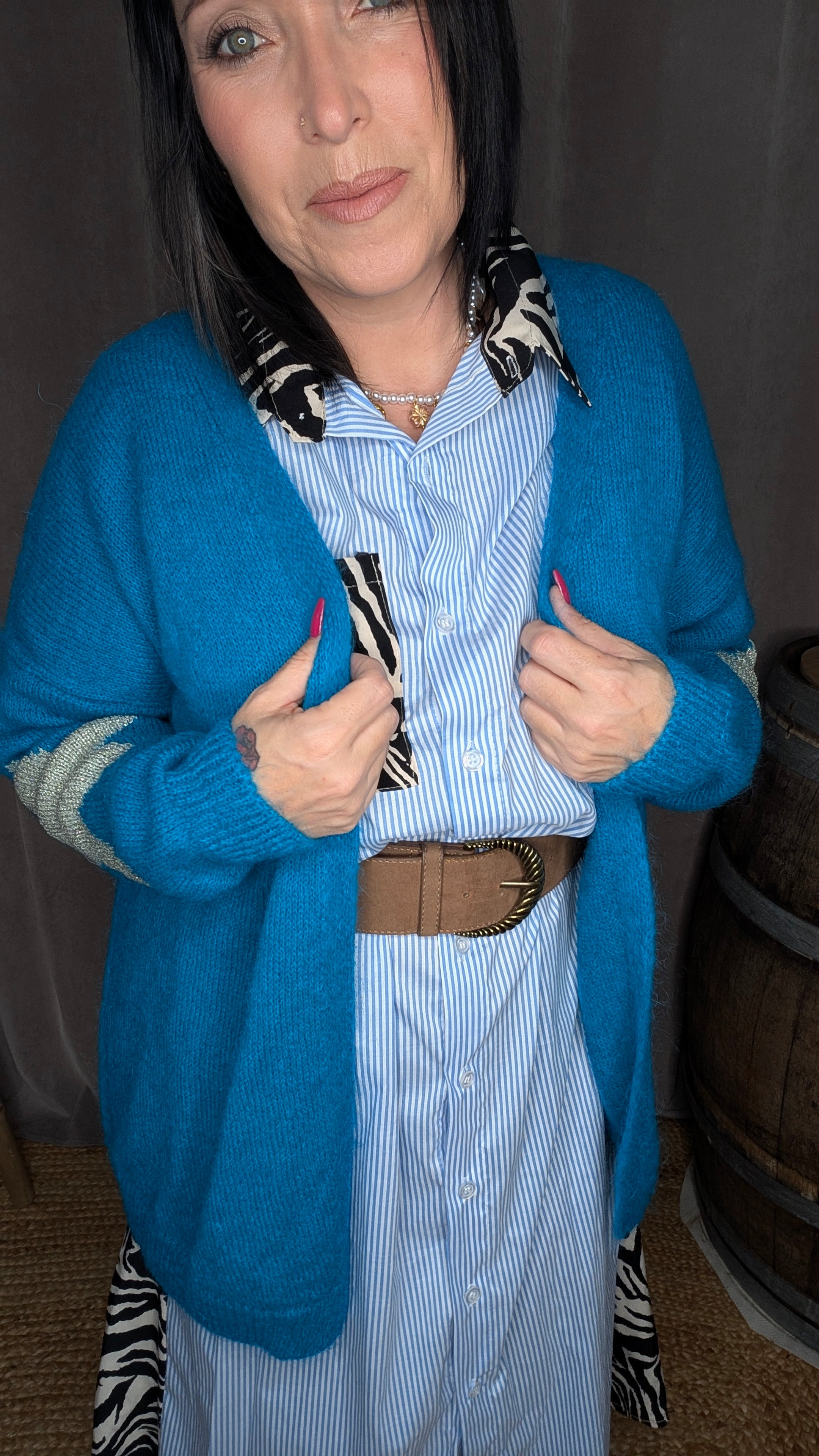 Robe Chemise Graphique – Rayures & Imprimé Zébré