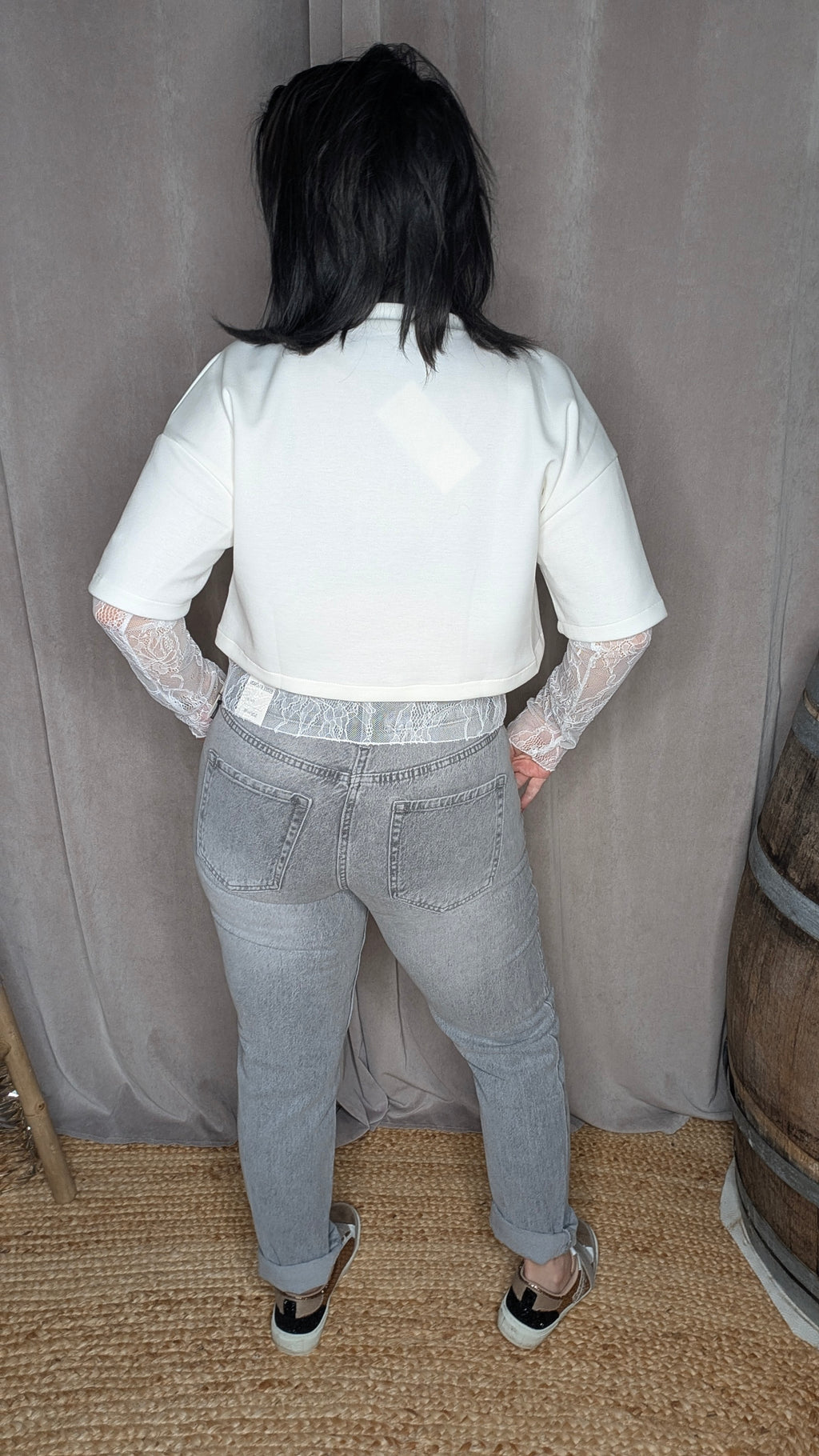 Jean Mom Fit Gris Clair – Esprit 90’s
