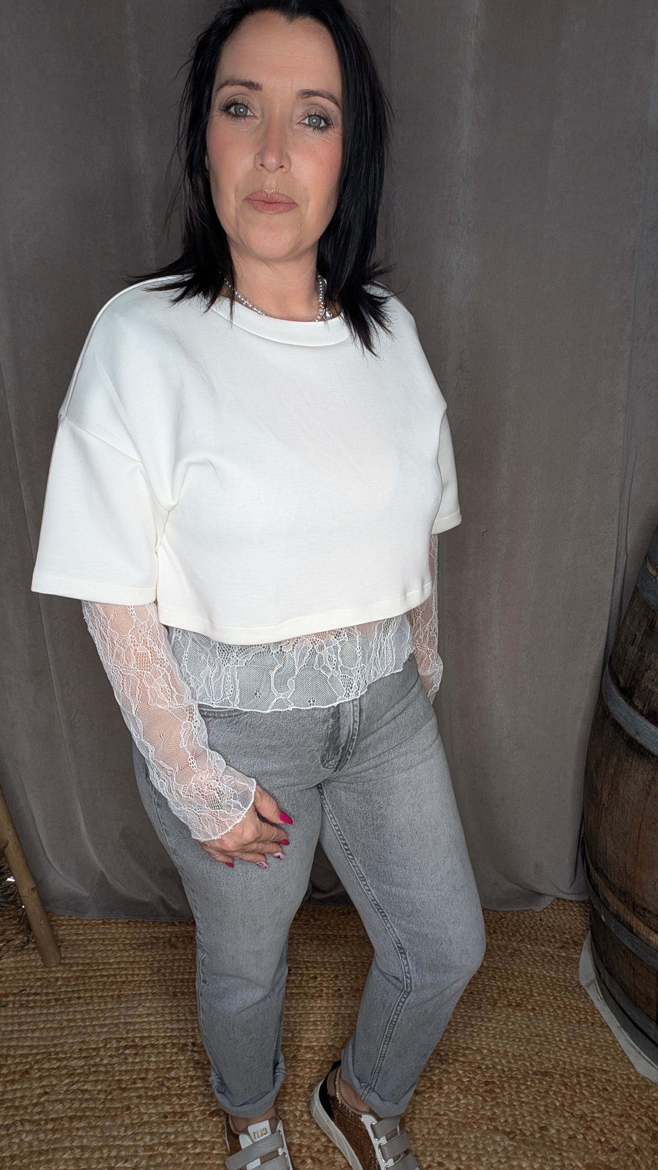 Jean Mom Fit Gris Clair – Esprit 90’s