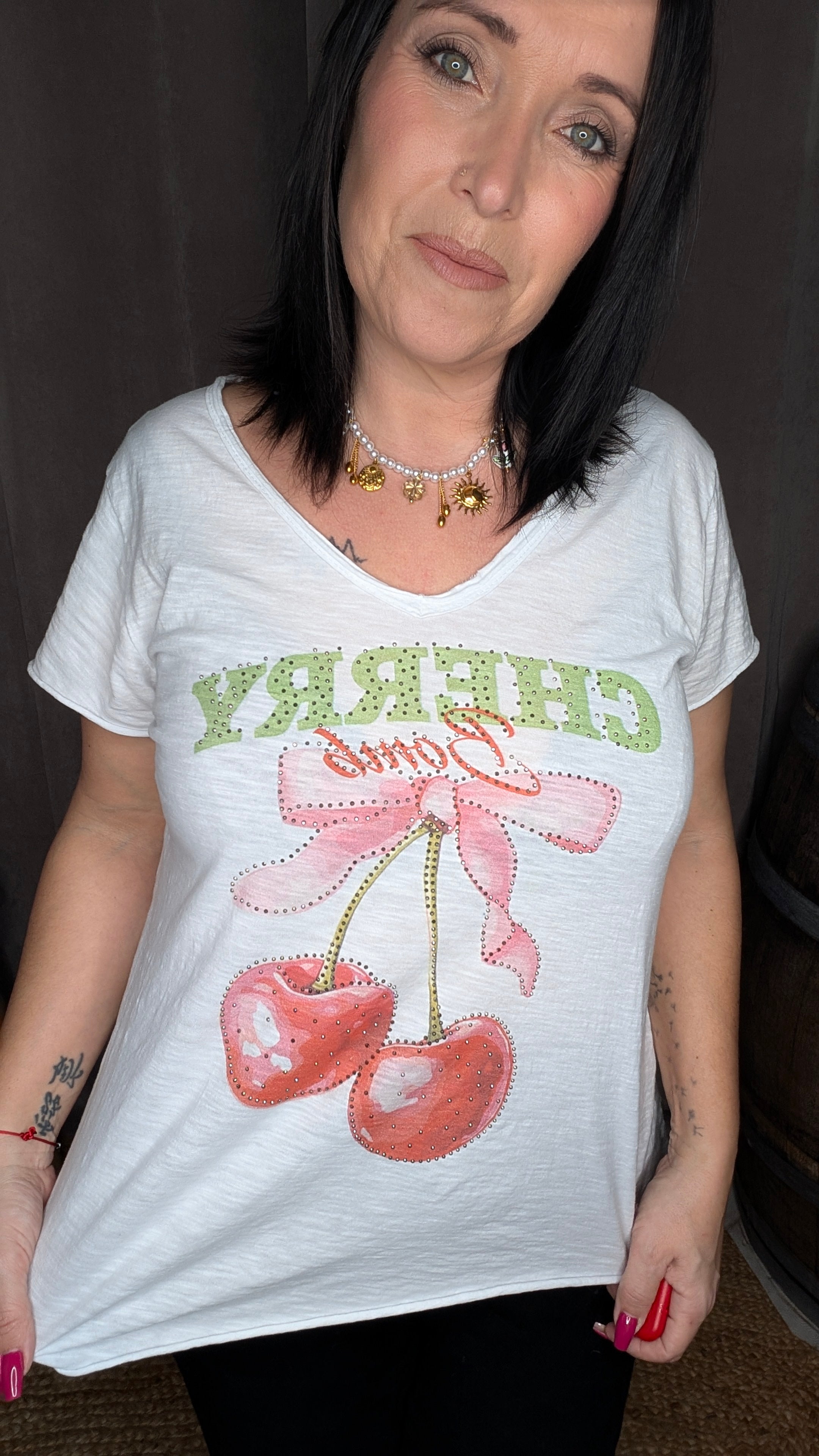 T-shirt Cherry Strass – Esprit Été