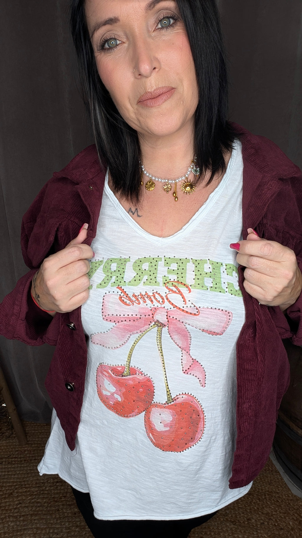 T-shirt Cherry Strass – Esprit Été